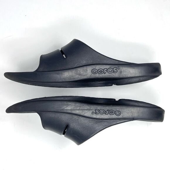 Oofos Ooahh Luxe Black Slide Recovery Comfort Sandals Size 10 Men's / 12 Women's - Picture 4 of 11